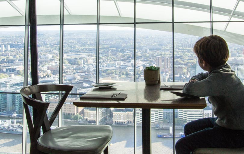 Darwin Brasserie avec vue sur Londres en famille