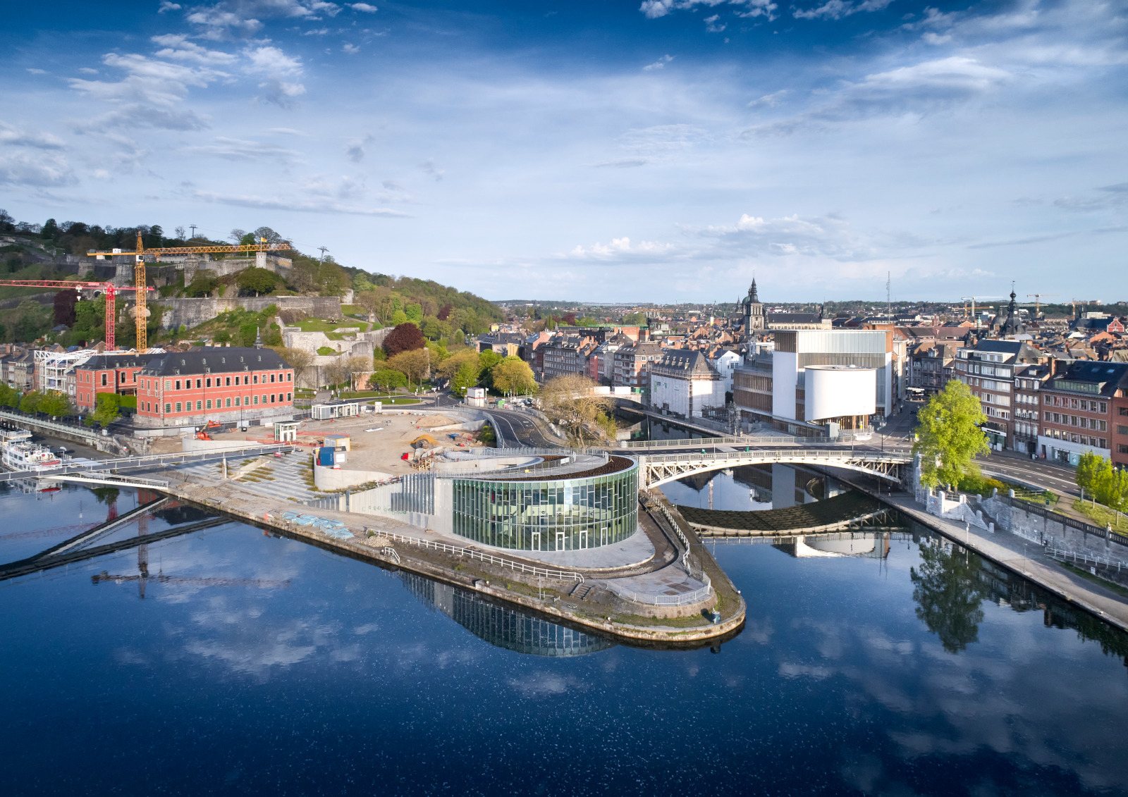 Le Nid et la confluence de Sambre et Meuse à Namur, sous la citadelle