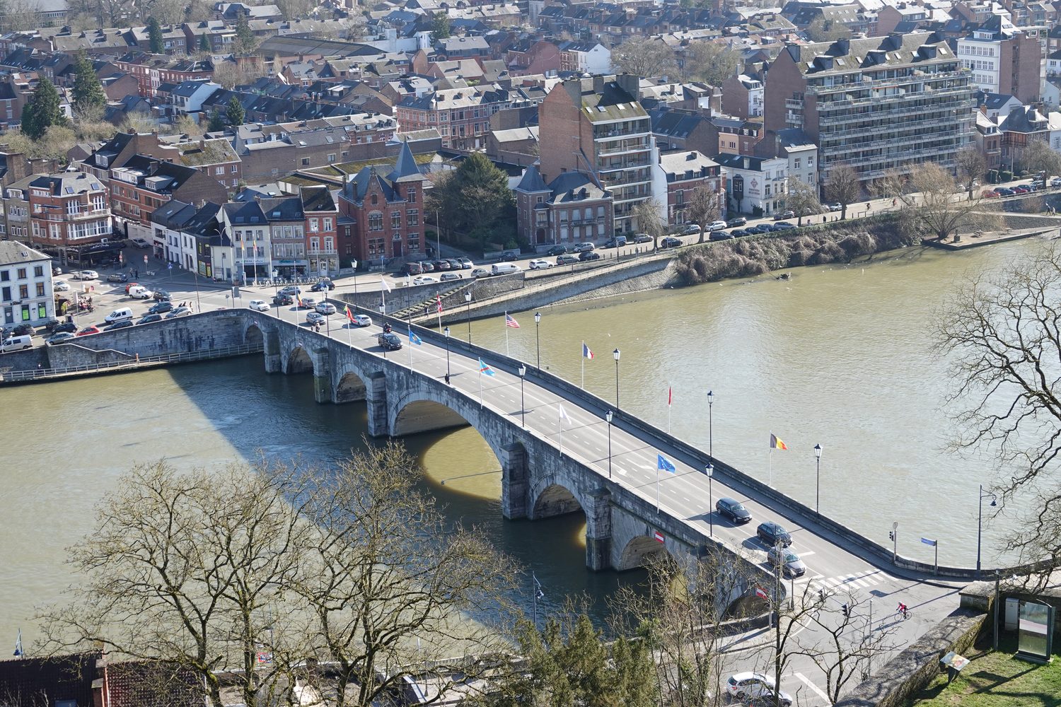 Namur, le pont de Jambes et la Meuse