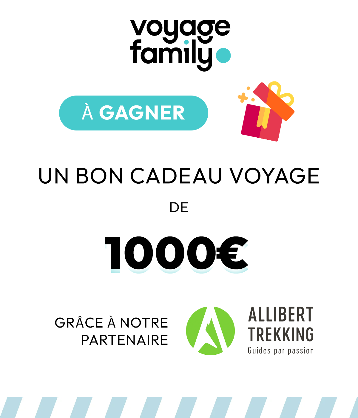 À gagner : un bon cadeau voyage de 1000€ avec Allibert Trekking