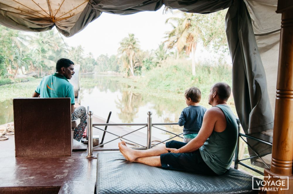 allepey bacwaters avec enfants en inde