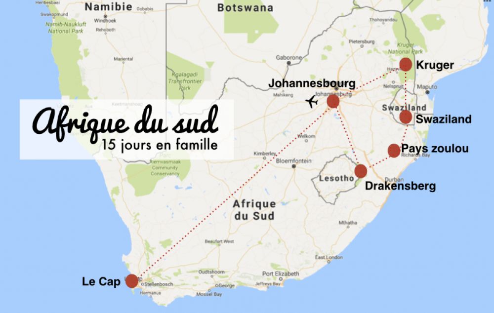 itineraire afrique du sud safari en famille