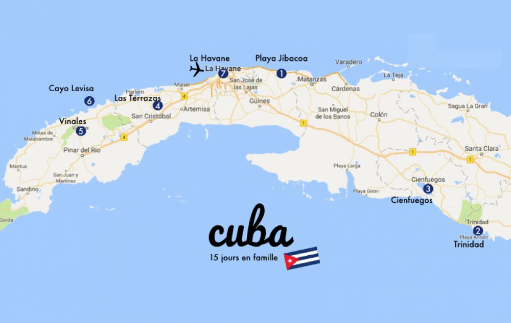 conseils voyage cuba itineraire carte