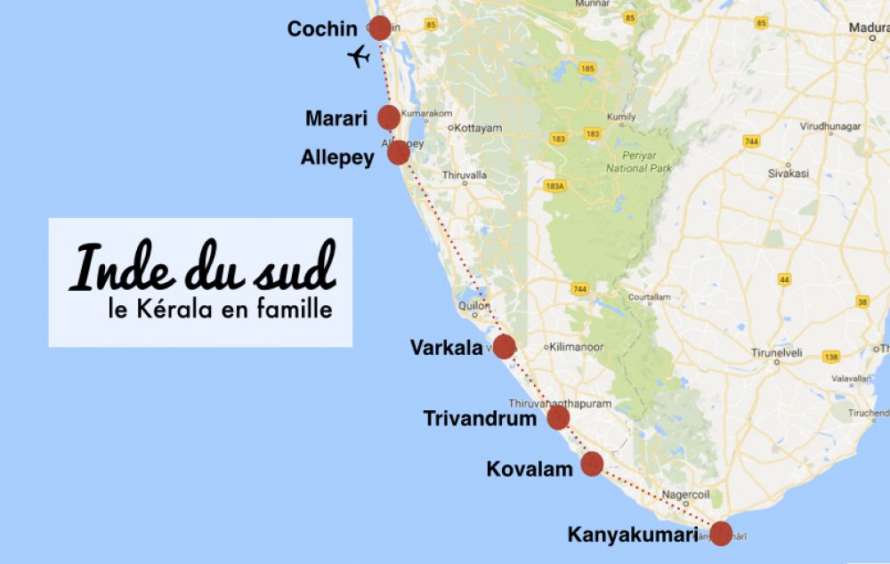 itineraire pour partir en inde en famille dans le kerala